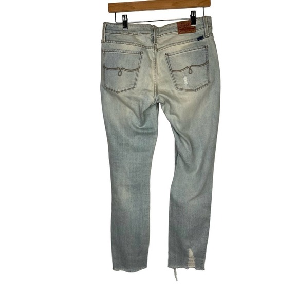 Lucky Brand 4/27 Distressed Lolita Mid Rise Skinny Light Wash Women's Jeans - Picture 4 of 7